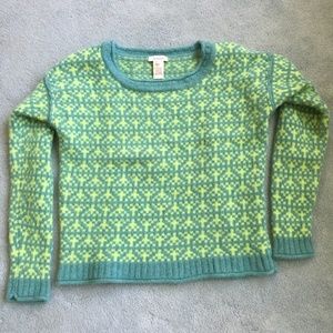 Sundance Green Crew Neck Lambswool Sweater